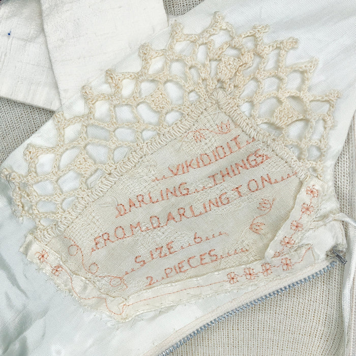 90s Handmade Ivory Silk 2-In-1 Bridal Gown w26