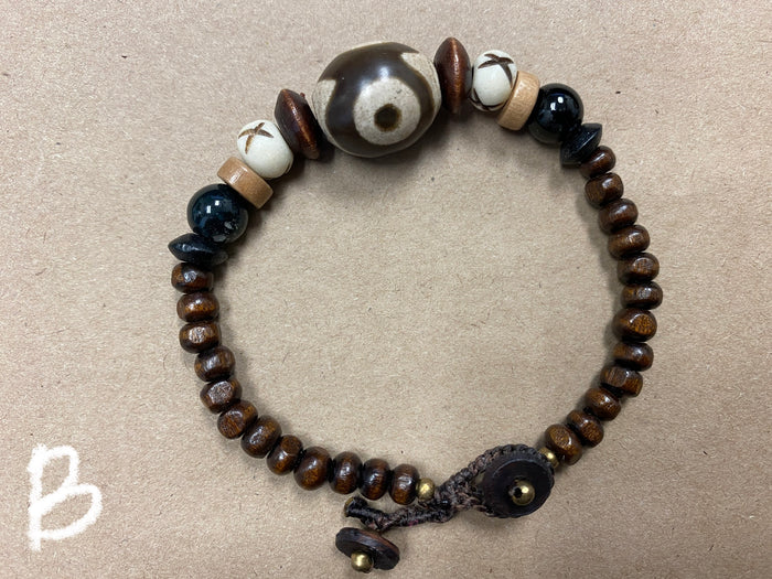 Bracelet - Stone & Wood w/ Button