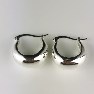 Classic Chunky Hoop Earrings - Silver