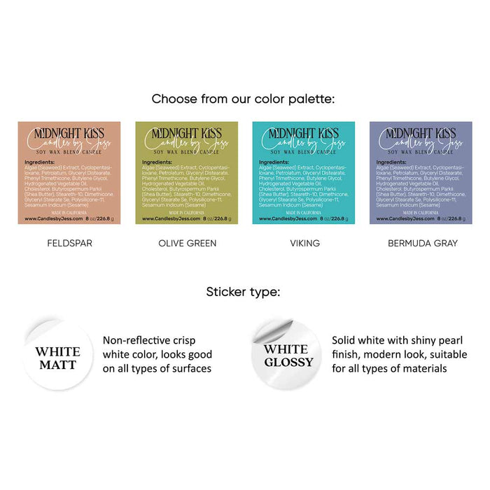 Custom Square Product Labeling Ingredients Sticker - XOXOKristen