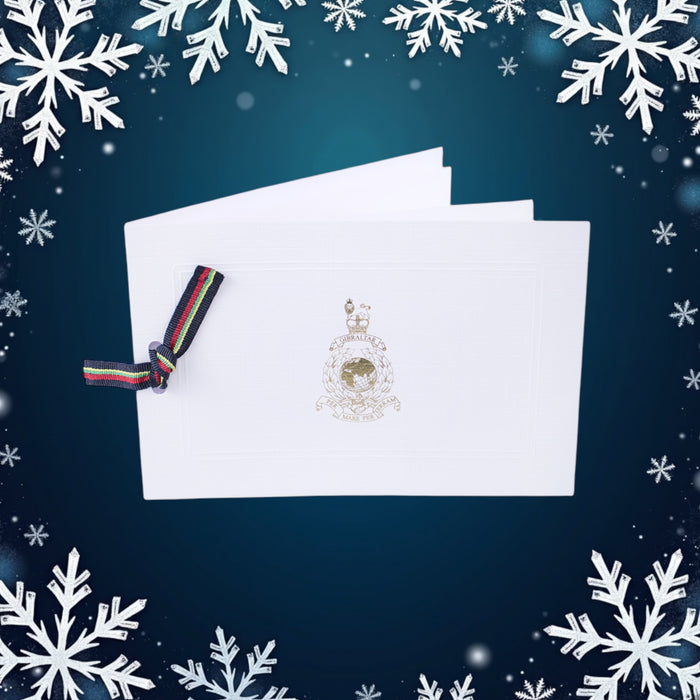 Deluxe Corps Ribbon Christmas Cards - 8 PACK
