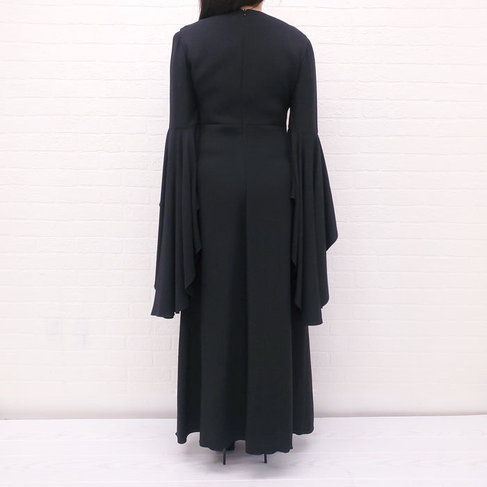 GIAMBATTISTA VALLI BLACK BELL SLEEVE GOWN - SIZE 40