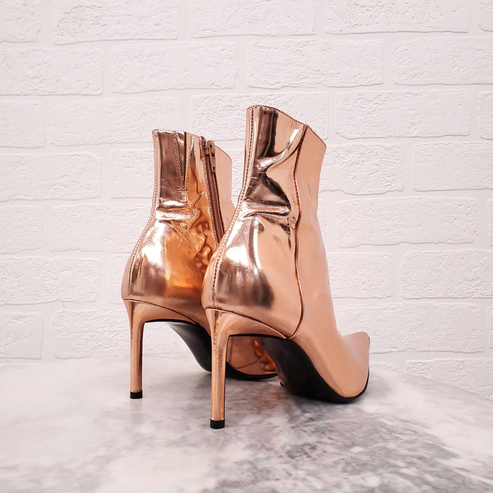 HAIDER ACKERMANN BRONZE METALLIC BOOTIES - SIZE 35