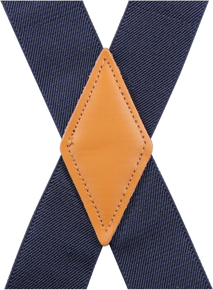2PCS 1.4" Adjustable Suspender with 4 Clips - C-NAVY BLUE/GREY