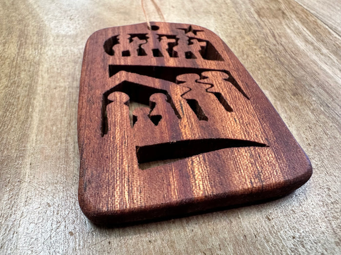 Wooden nativity ornament Kenya