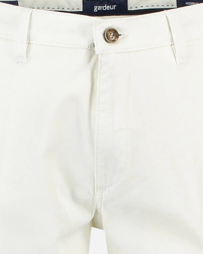 Gardeur Jasper White Shorts - Men's Shorts at Menzclub