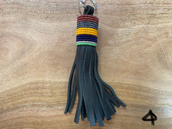 Keyholder - leather bead tassel