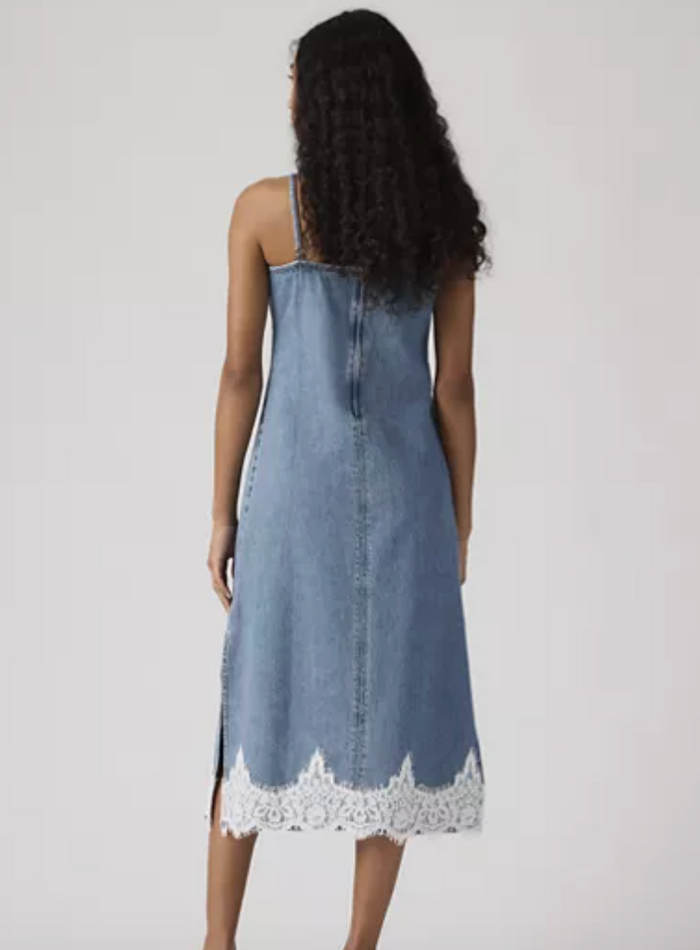Levi's 90's Denim and Lace Slip Midi Dress