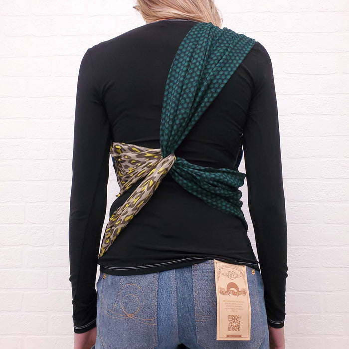MARINE SERRE SILK SCARF DRAPE TOP - SIZE 36