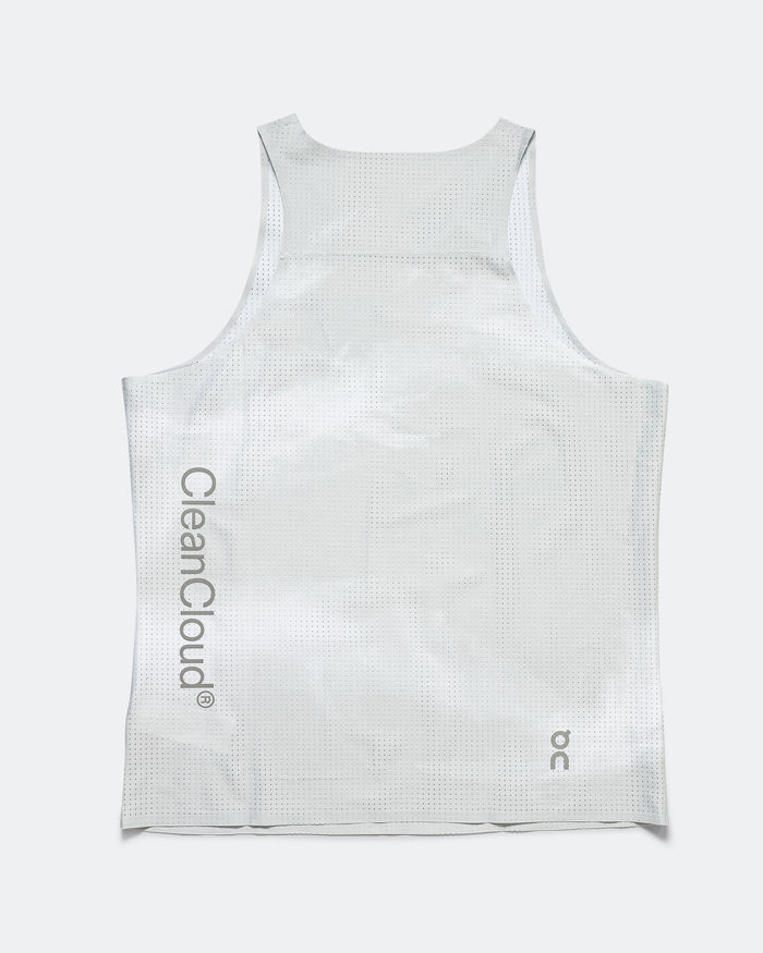 Mens Pace Tank - Glacier/White