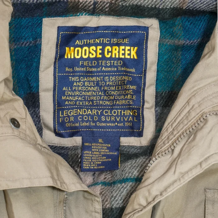 Moose Creek Khaki Cold Weather Jacket - XLarge - Army & Outdoors - Great Coats