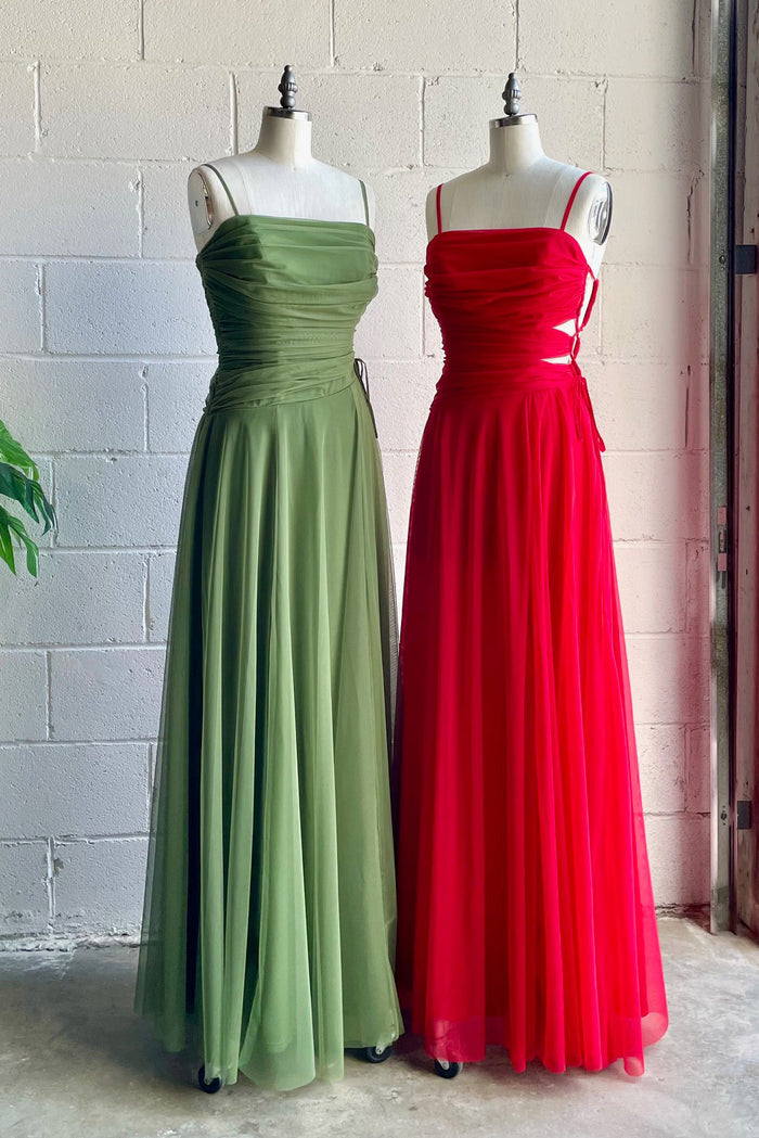 Olivia Tulle Dress in Olive