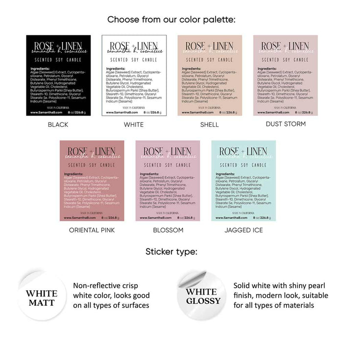Rectangular Ingredients Sticker for Product Labeling - XOXOKristen