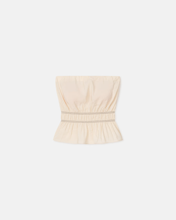 Rosey - Glass Poplin Bandeau Top - Oat
