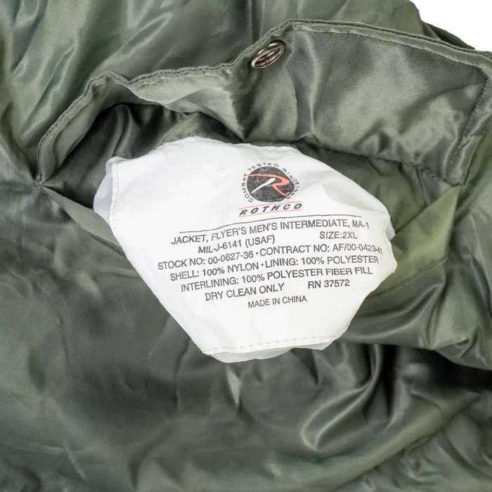 Rothco Olive MA-1 Flight Jacket - 2XLarge - Rothco - Flight Jackets