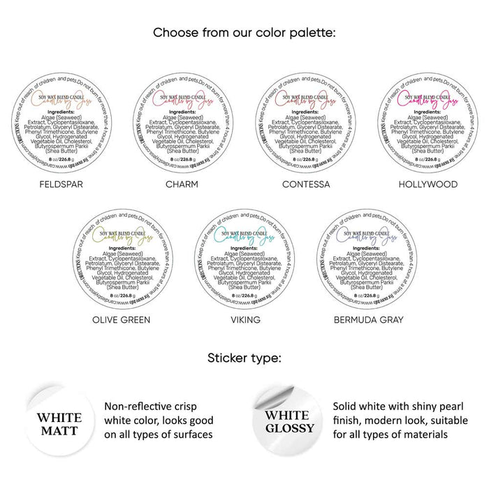 Round Cosmetic Ingredients Labeling Sticker - XOXOKristen