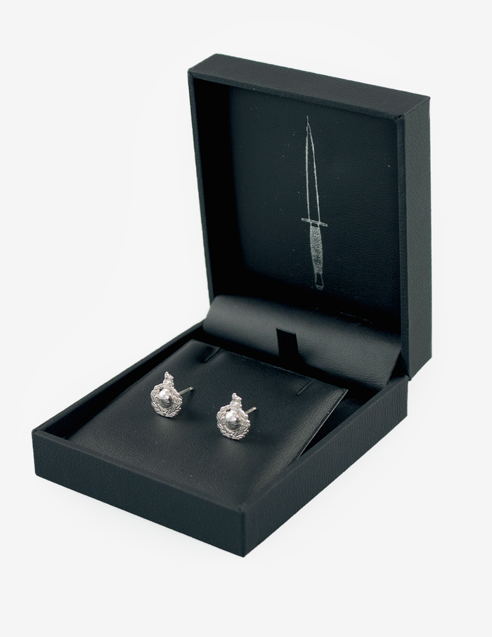 Royal Marines Silver Corps Crest Earrings