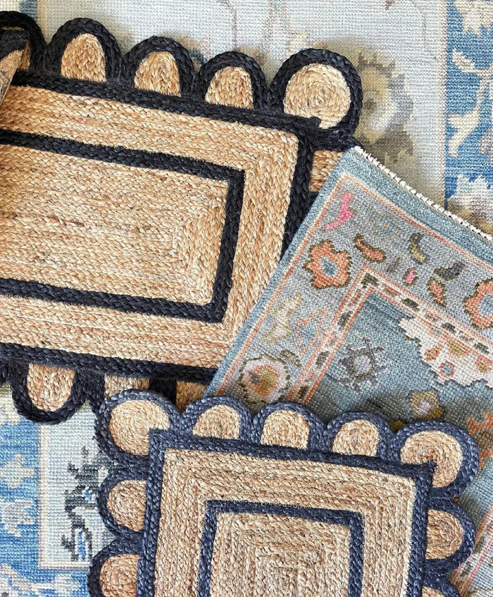 Scallop Jute with Black Border - Milagro Collective