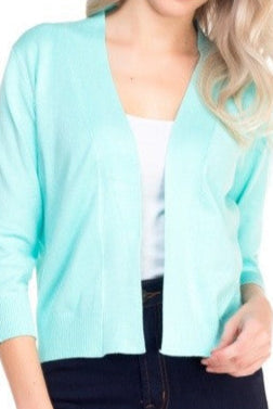 Short Cardi in Mint Blue