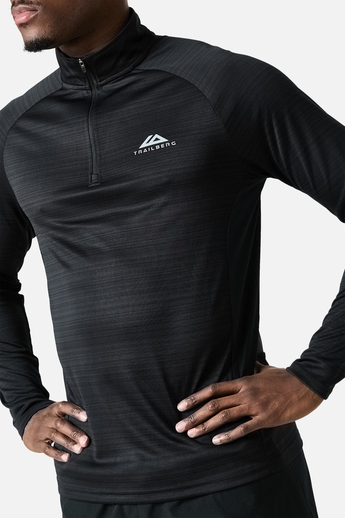 SS26 Cloud 1/4 Zip - Black/Volcano Grey