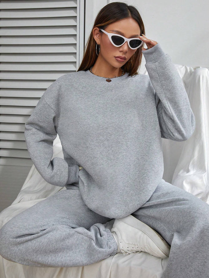 SXV solid sweatshirt and jogger combo