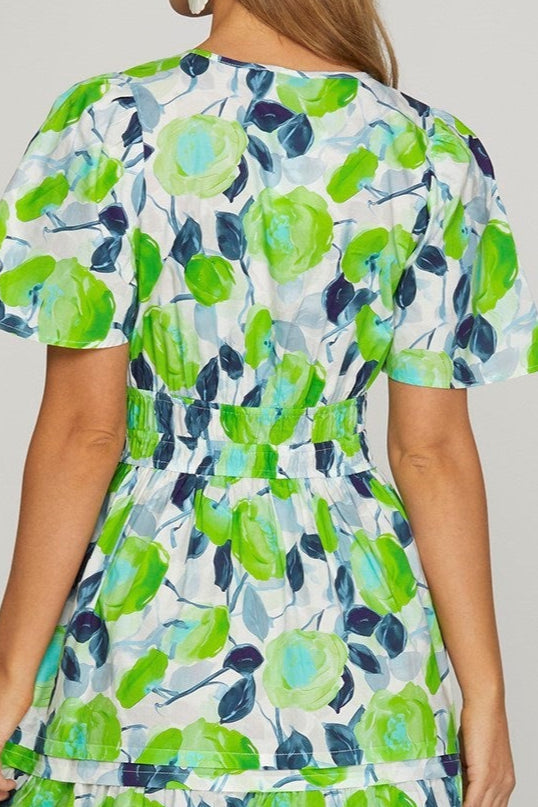 The Duchess Dress Green Floral