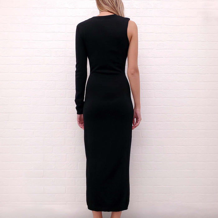 TOTEME BLACK ONE SHOULDER DRESS - SIZE XS