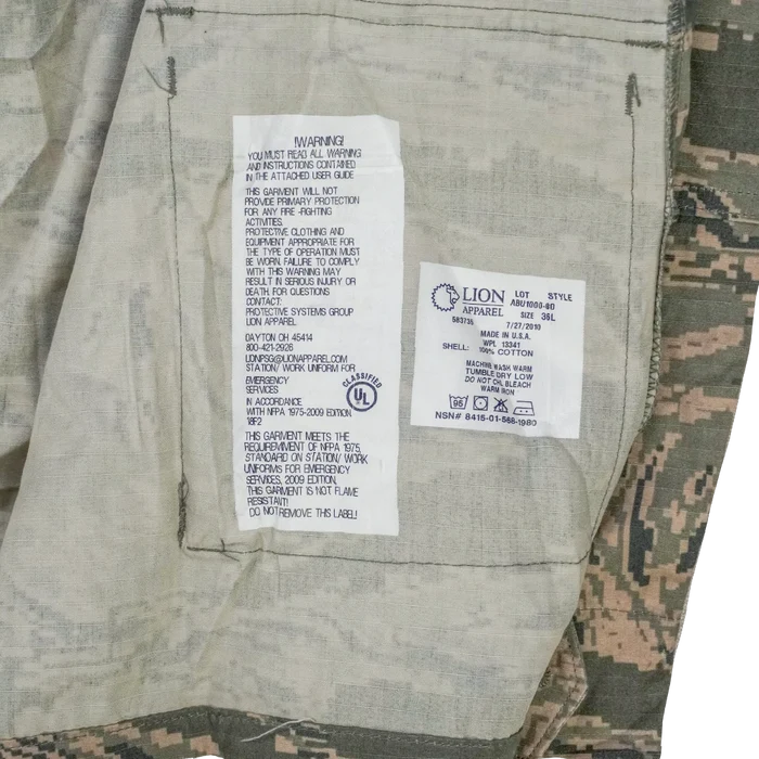 US Air Force Fire Protection ABU Shirt - 36L, Small - US Air Force Surplus - Field Shirts