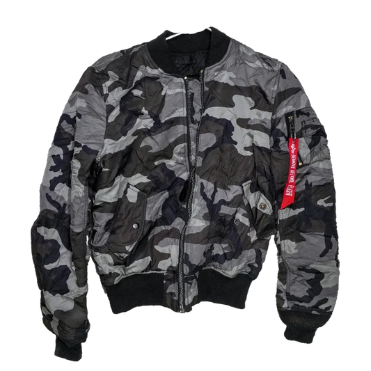Alpha Industries Urban Camo Reversible MA-1 Flight Jacket - Small - Army & Outdoors - Flight Jackets