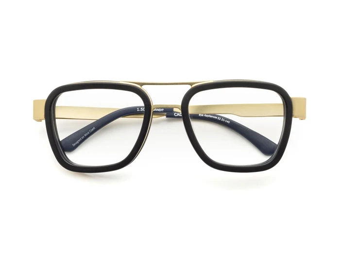 Bandit Reading Glasses - Matte Gold - Matte Black