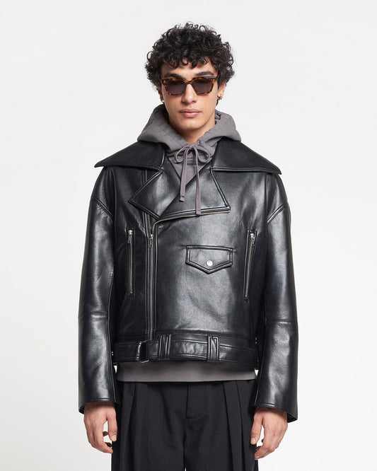 Berti - Regenerated leather jacket - Black