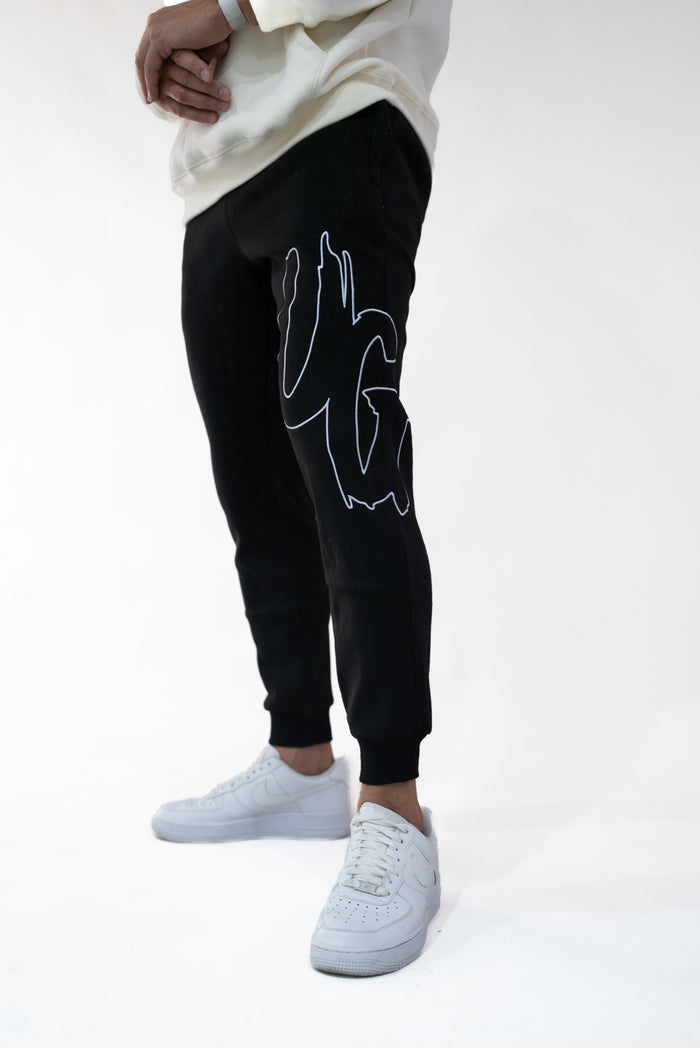 Black/White Trackpants " Moving In Silence " Collection