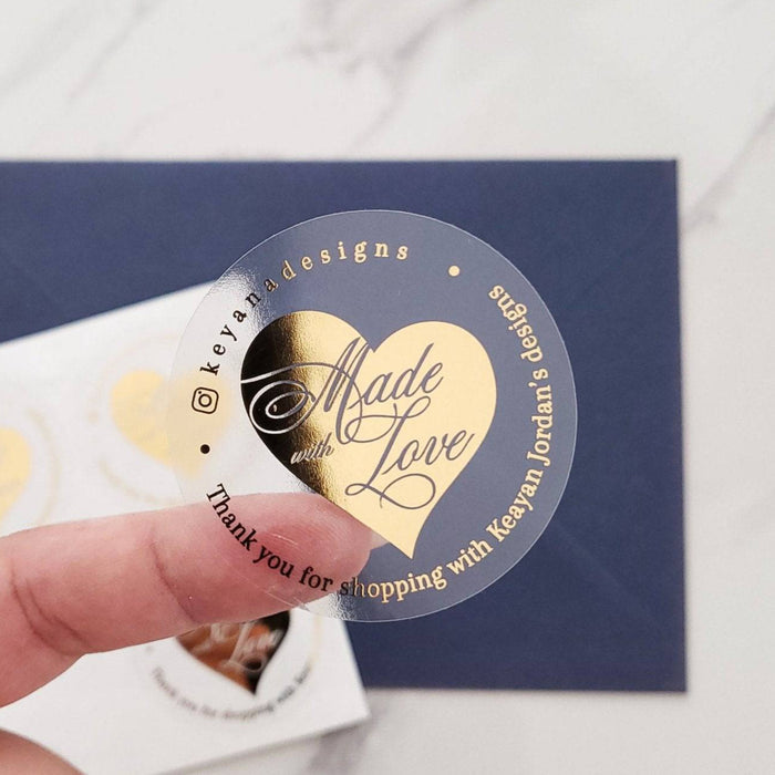 Made with Love Stickers with Gold Heart - XOXOKristen