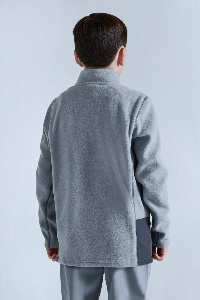 Boys Astra Microfleece 1/4 Zip - Moon Grey/Iron Grey
