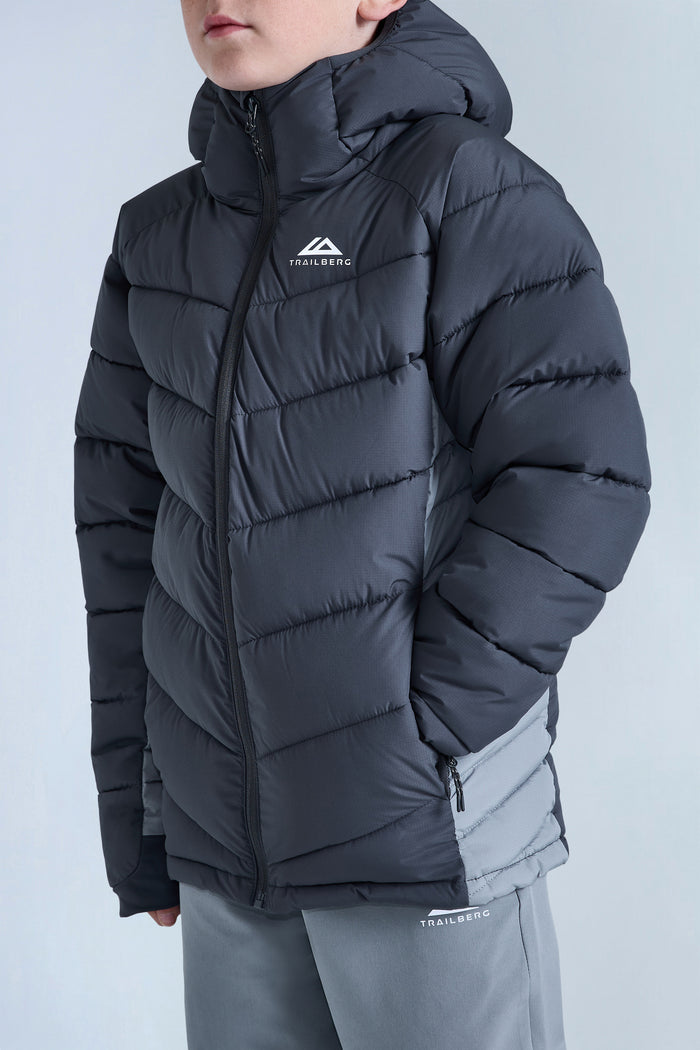 Boys Climate Insulated Jacket - Iron Grey/Moon Grey