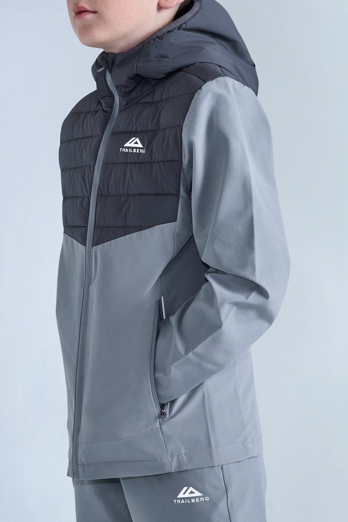 Boys Dune Hybrid Jacket - Moon Grey/Iron Grey