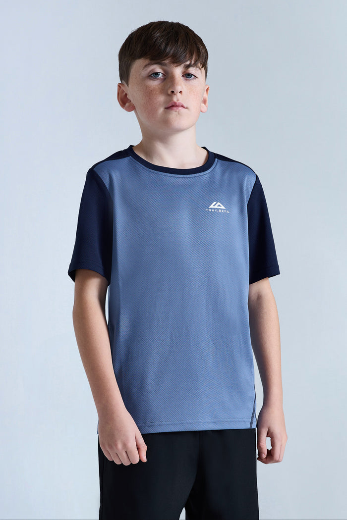 Boys Essentials Tee - Blue Essence/Navy Blue
