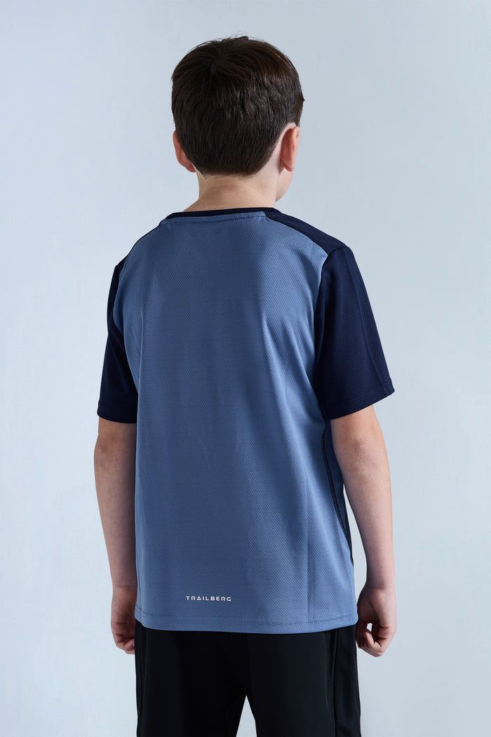 Boys Essentials Tee - Blue Essence/Navy Blue