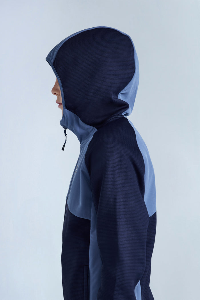 Boys Ice Gridded Fleece Tracksuit - Navy Blue/Blue Essence