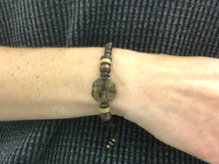 Bracelet - Stone & Wood w/ Button