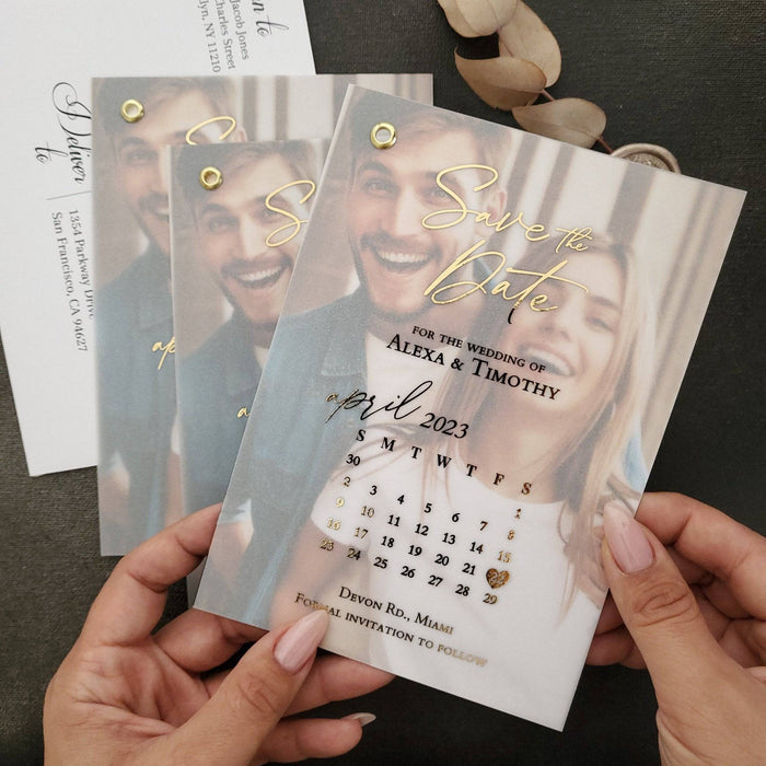 Calendar Vellum Save The Date Photo Invite - XOXOKristen