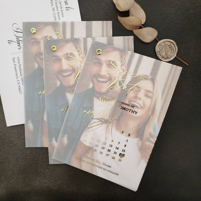 Calendar Vellum Save The Date Photo Invite - XOXOKristen