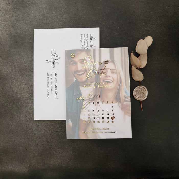 Calendar Vellum Save The Date Photo Invite - XOXOKristen