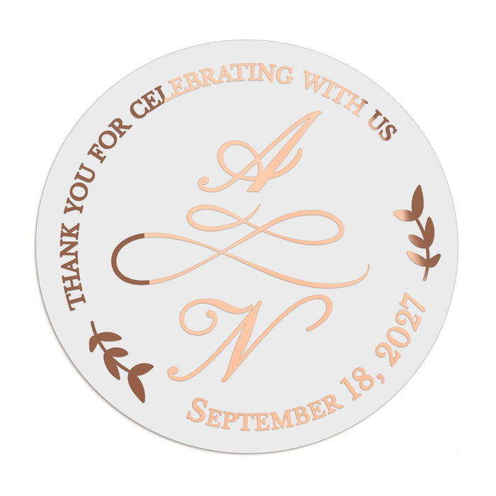 1.25" - 12 Labels / Rose Gold Foil