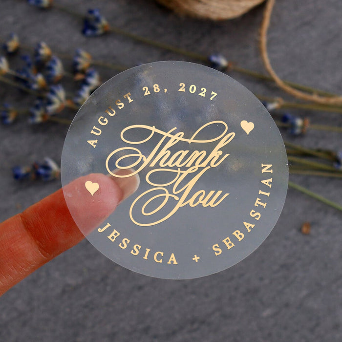 Calligraphy Thank You Wedding Stickers - XOXOKristen