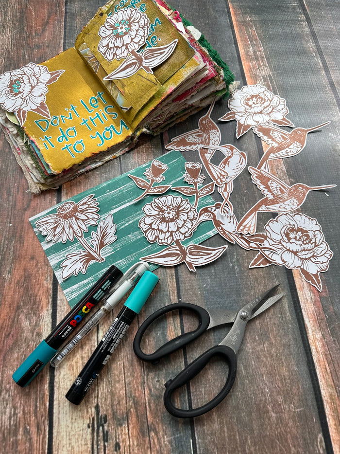 Cathy Nichols for Fodder School | Full Set of Florals and Birds | Foam Stamps (Set of 6)
