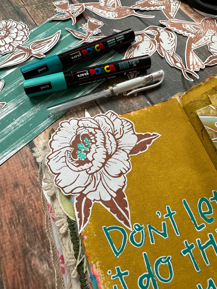 Cathy Nichols for Fodder School | Full Set of Florals and Birds | Foam Stamps (Set of 6)