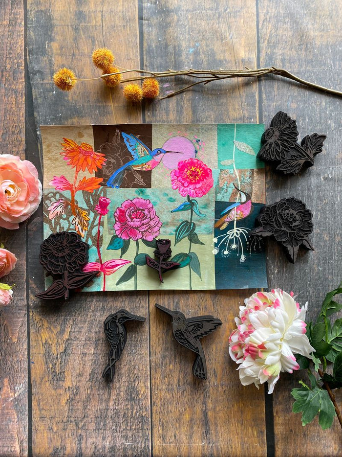 Cathy Nichols for Fodder School | HummingBirds | Foam Stamps (Set of 2)