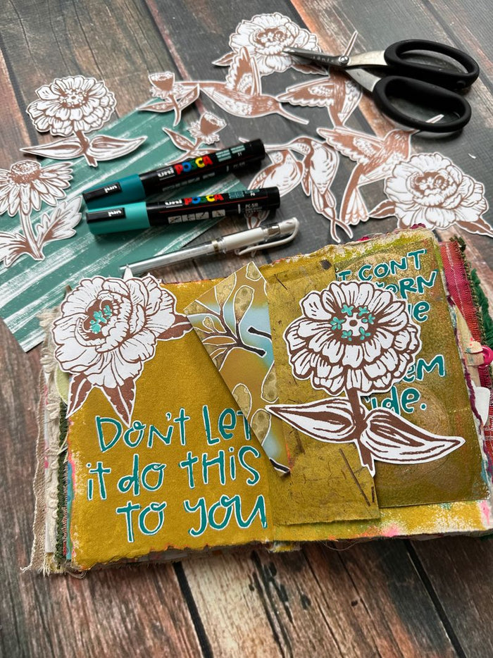 Cathy Nichols for Fodder School | Lone Bloom | Foam Stamps