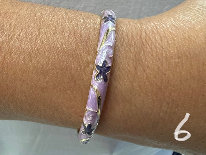 Cloisonne hinge bracelet - fits up to 7"